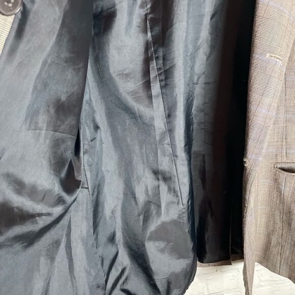 DKNY Double -Breasted Blazer Gray/Brown Wool Size 10 - Picture 7 of 14